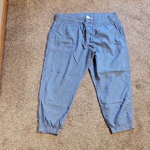 GAP Light Blue Cropped Drawstring Jogger Pants
